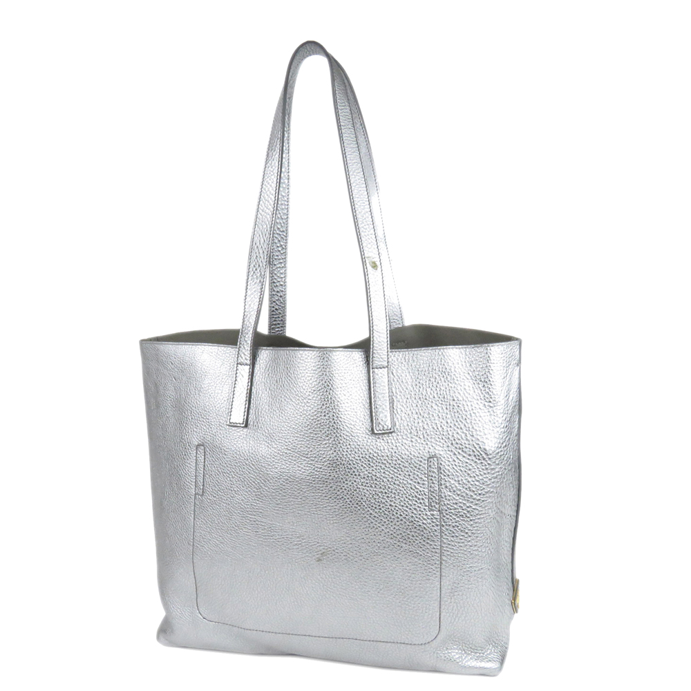 

Prada Silver Metallic Vitello Daino Leather Tote Bag