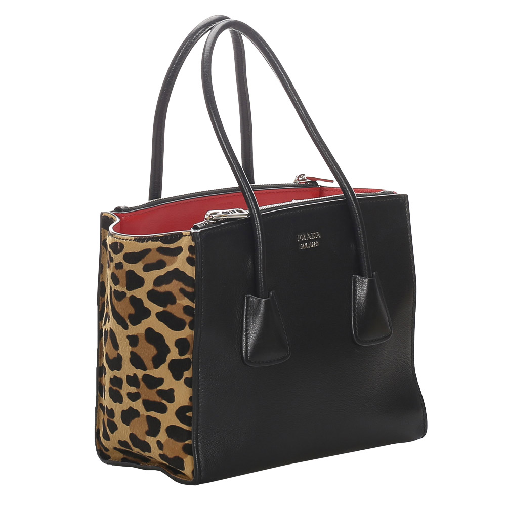 

Prada Black Leather Twin Pocket Satchel Bag
