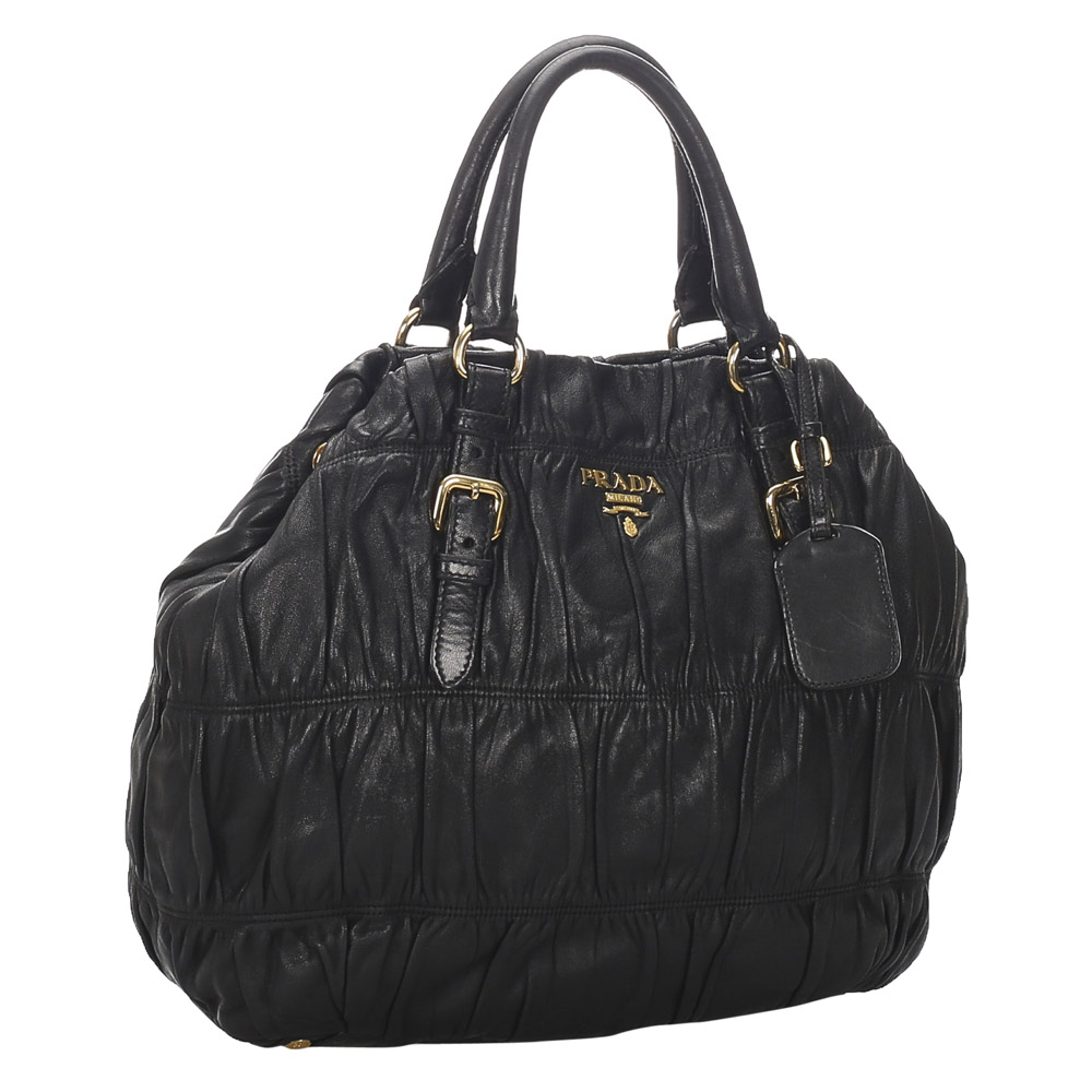 

Prada Black Nappa Gaufre Leather Satchel Bag