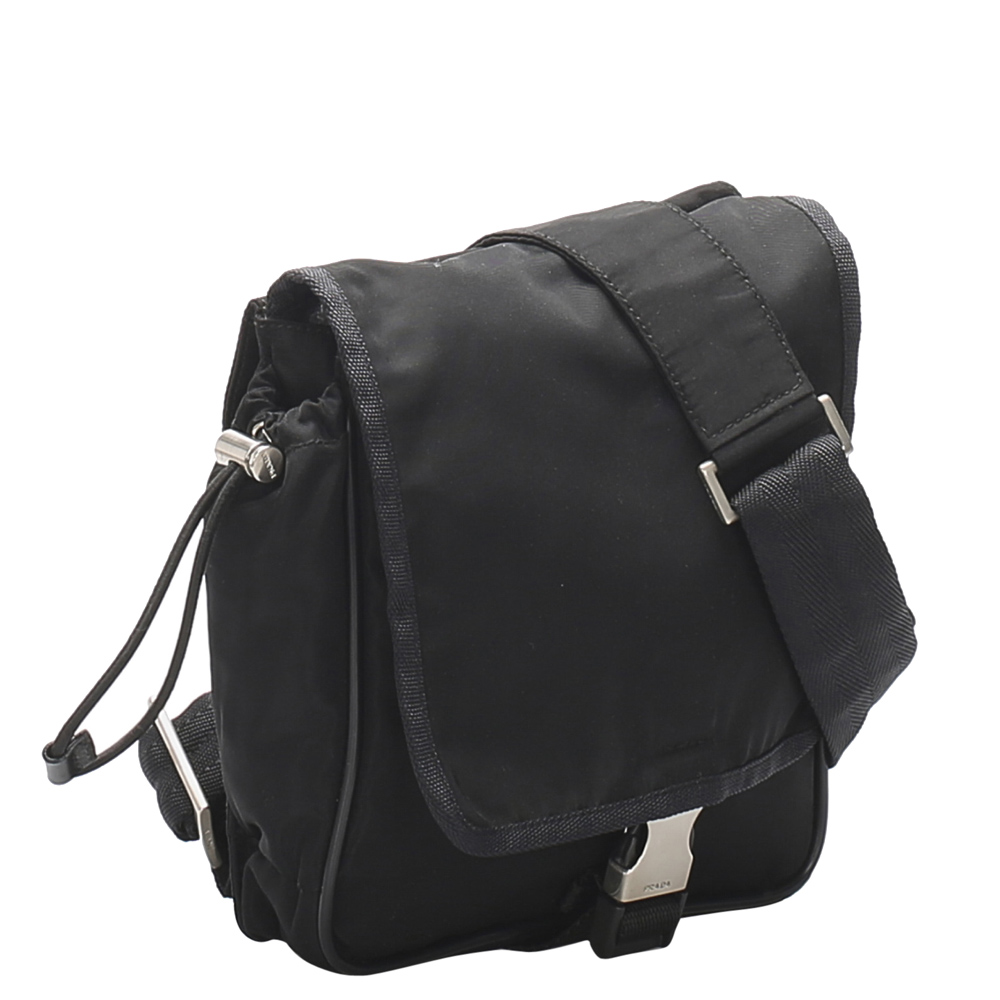 

Prada Black Tessuto Nylon Sling Backpack