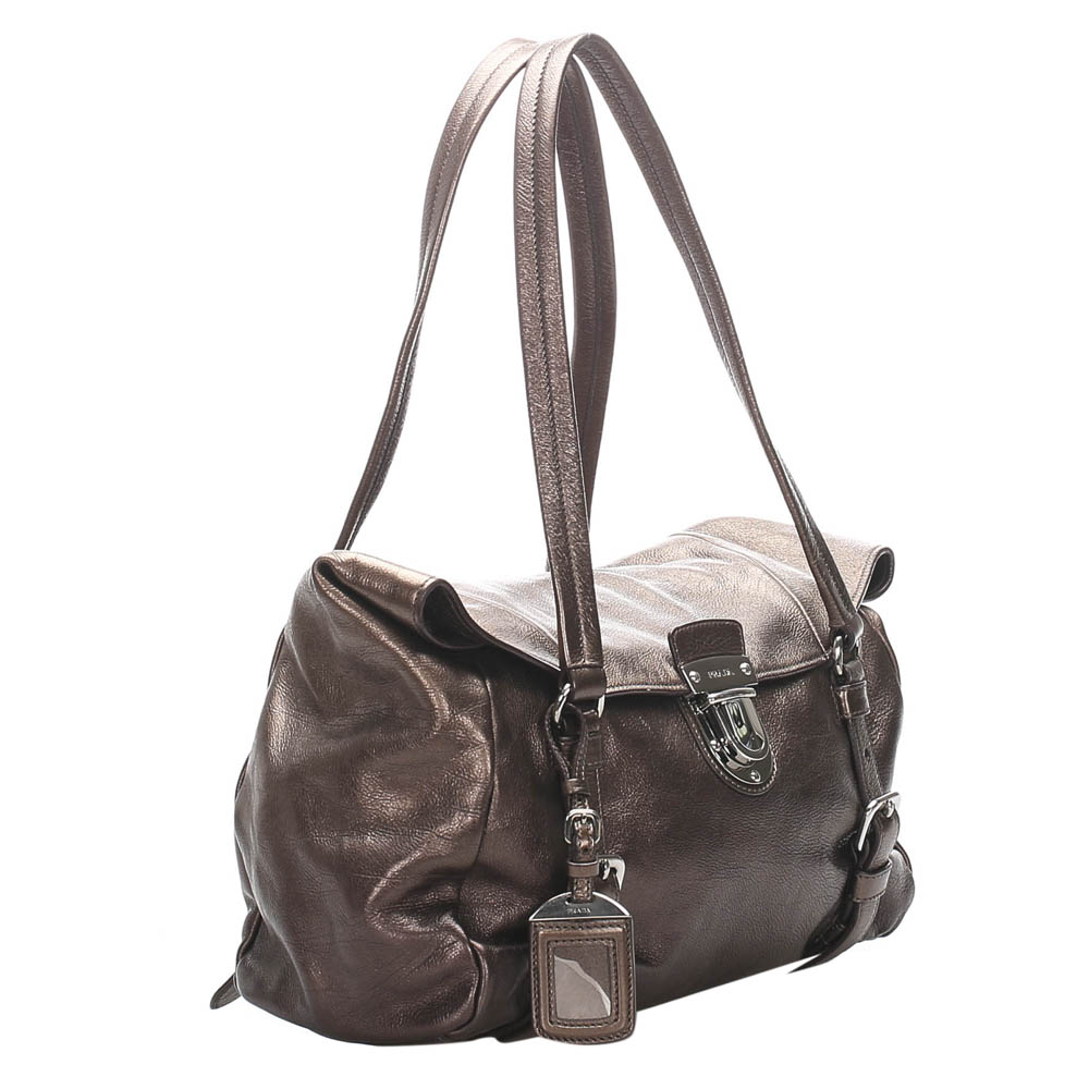 

Prada Brown Leather Easy Shoulder Bag