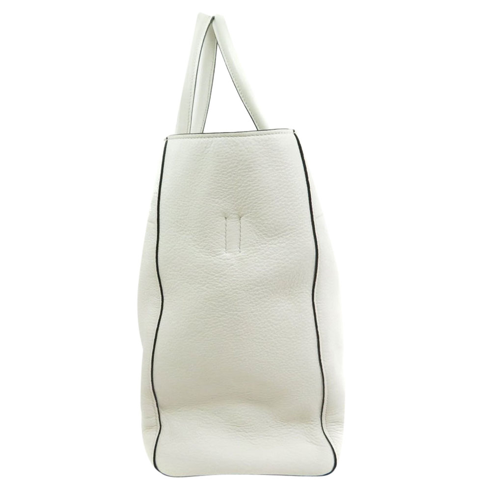 

Prada White Leather 1BG041 Tote Bag