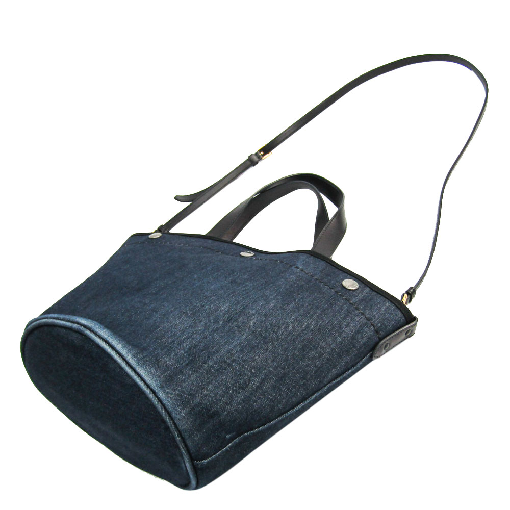 

Prada Blue Denim Leather Shoulder Bag