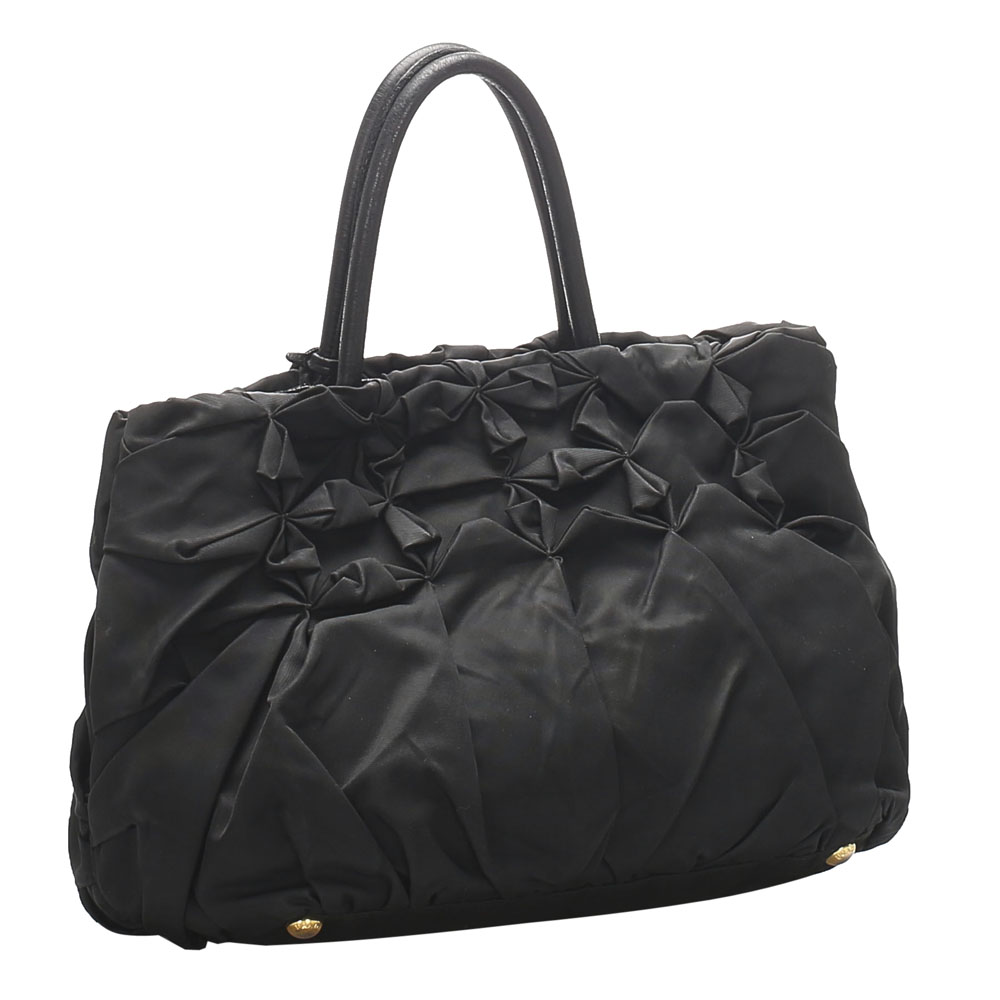 

Prada Black Tessuto Nylon Gathered Tote Bag