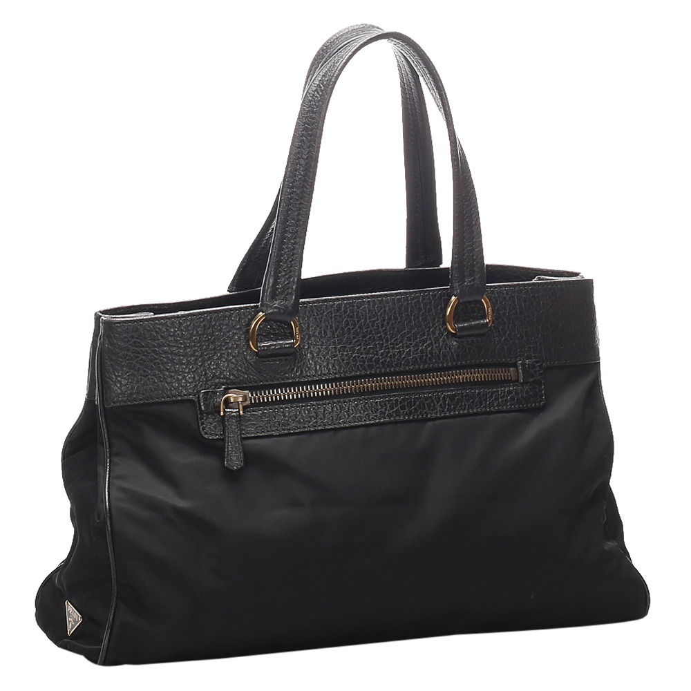 

Prada Black Leather Nylon Tessuto Shoulder Bag
