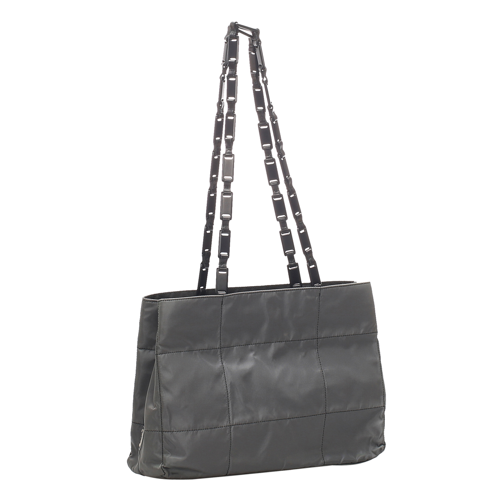 

Prada Grey Quilted Tessuto Nylon Chain Shoulder Bag, Black