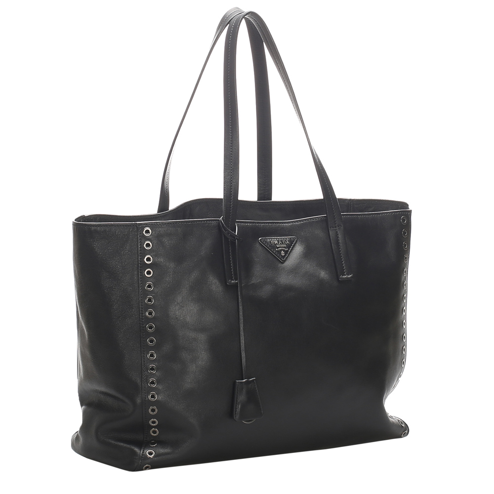 

Prada Black Leather Tote Bag