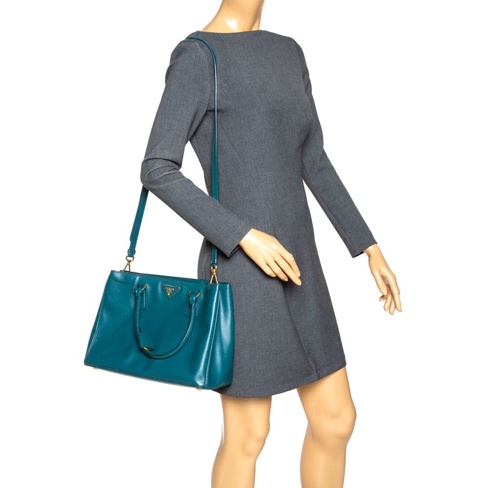 

Prada Dark Green Saffiano Lux Leather Medium Galleria Tote
