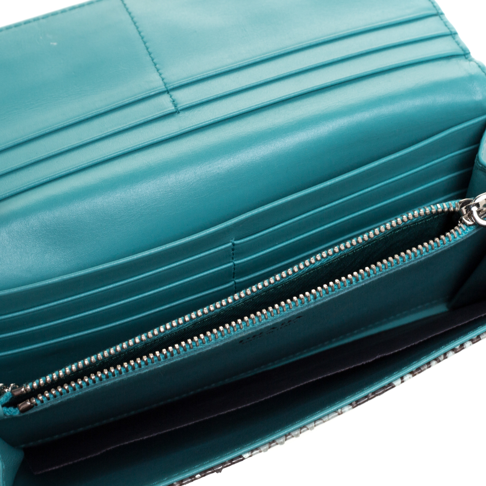 

Prada Grey/Green Python Continental Wallet