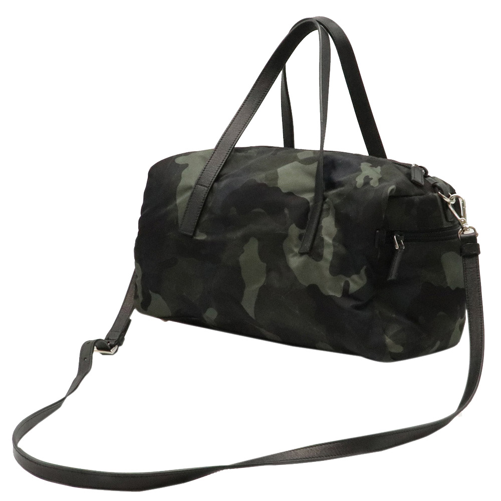 

Prada Green/Black Camouflage Canvas Satchel Bag