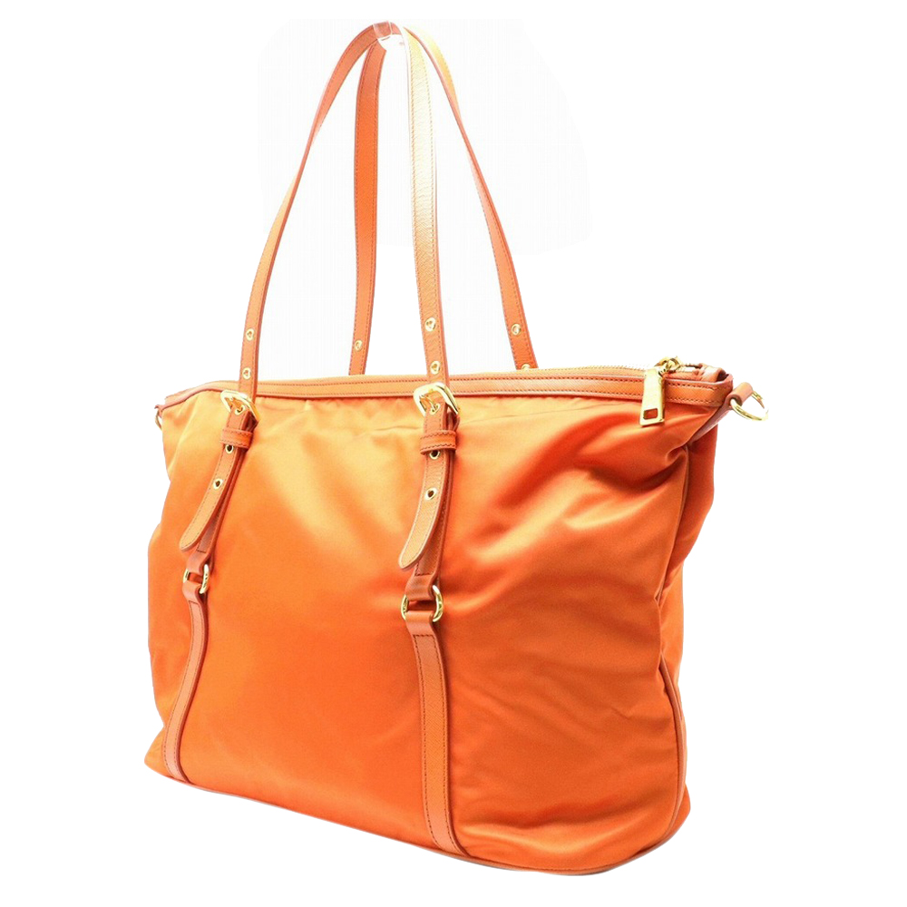 

Prada Orange Nylon Tote Bag