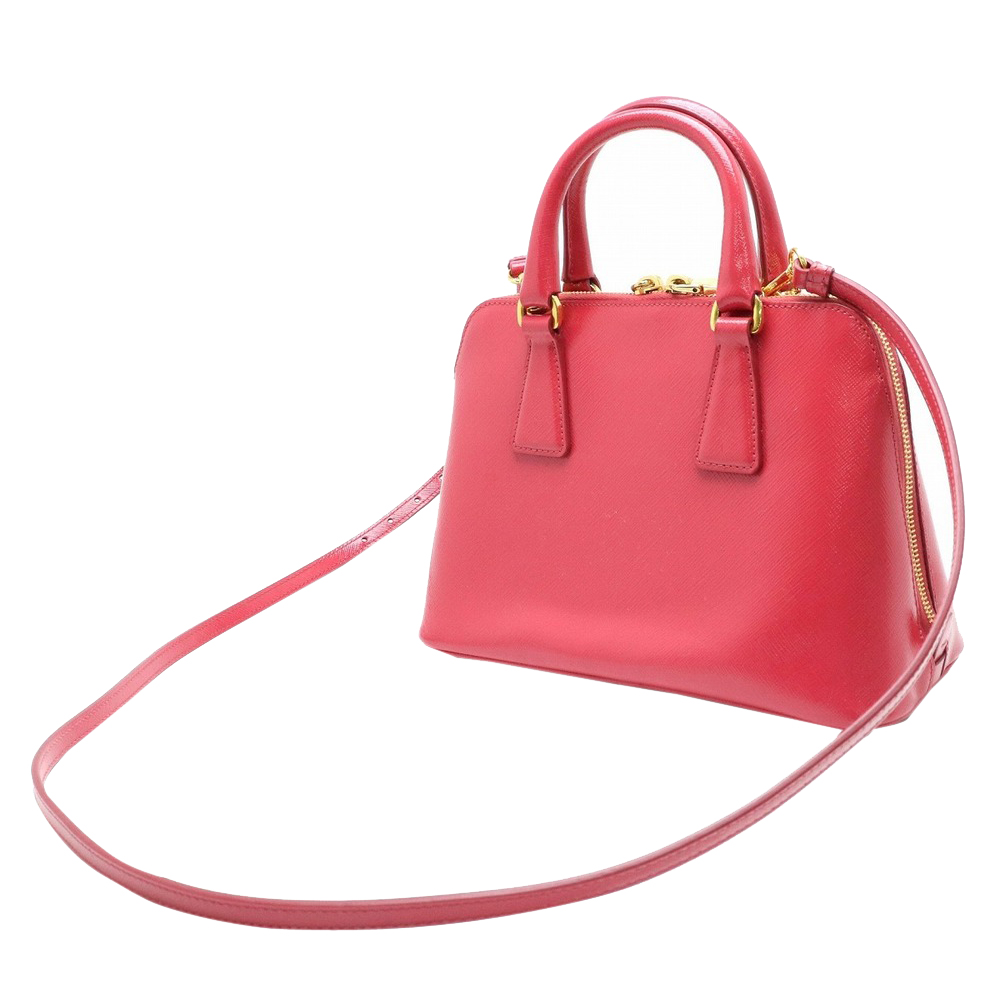 

Prada Peonia Saffiano Leather Small Dome Satchel, Pink