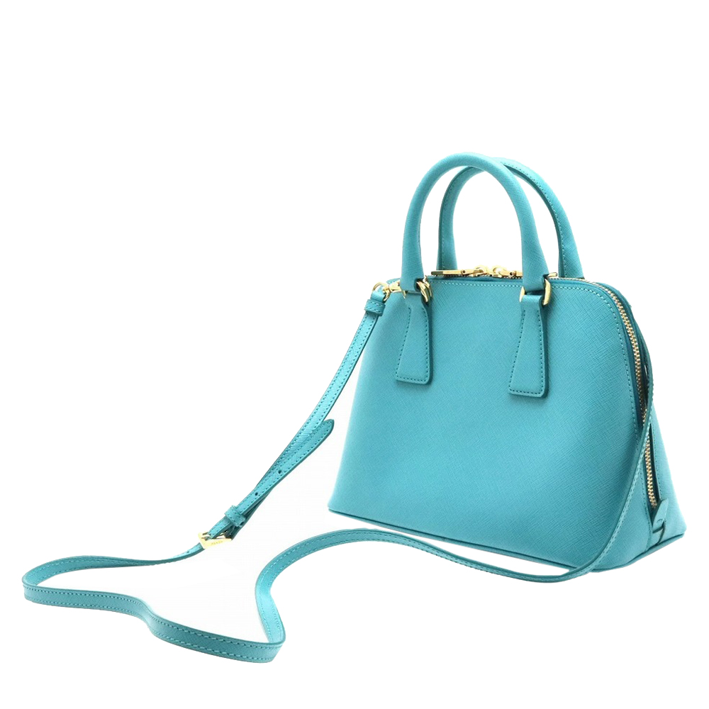 

Prada Blue Saffiano Leather Lux Dome Satchel