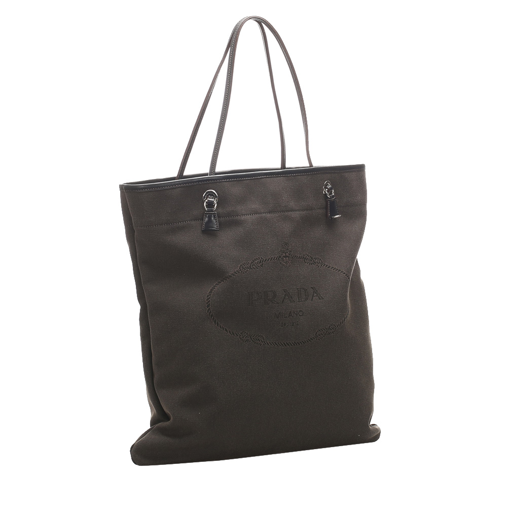 

Prada Black Canvas Canapa Tote