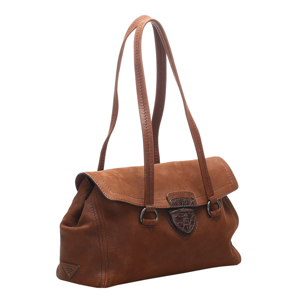 

Prada Brown Leather Easy Shoulder Bag