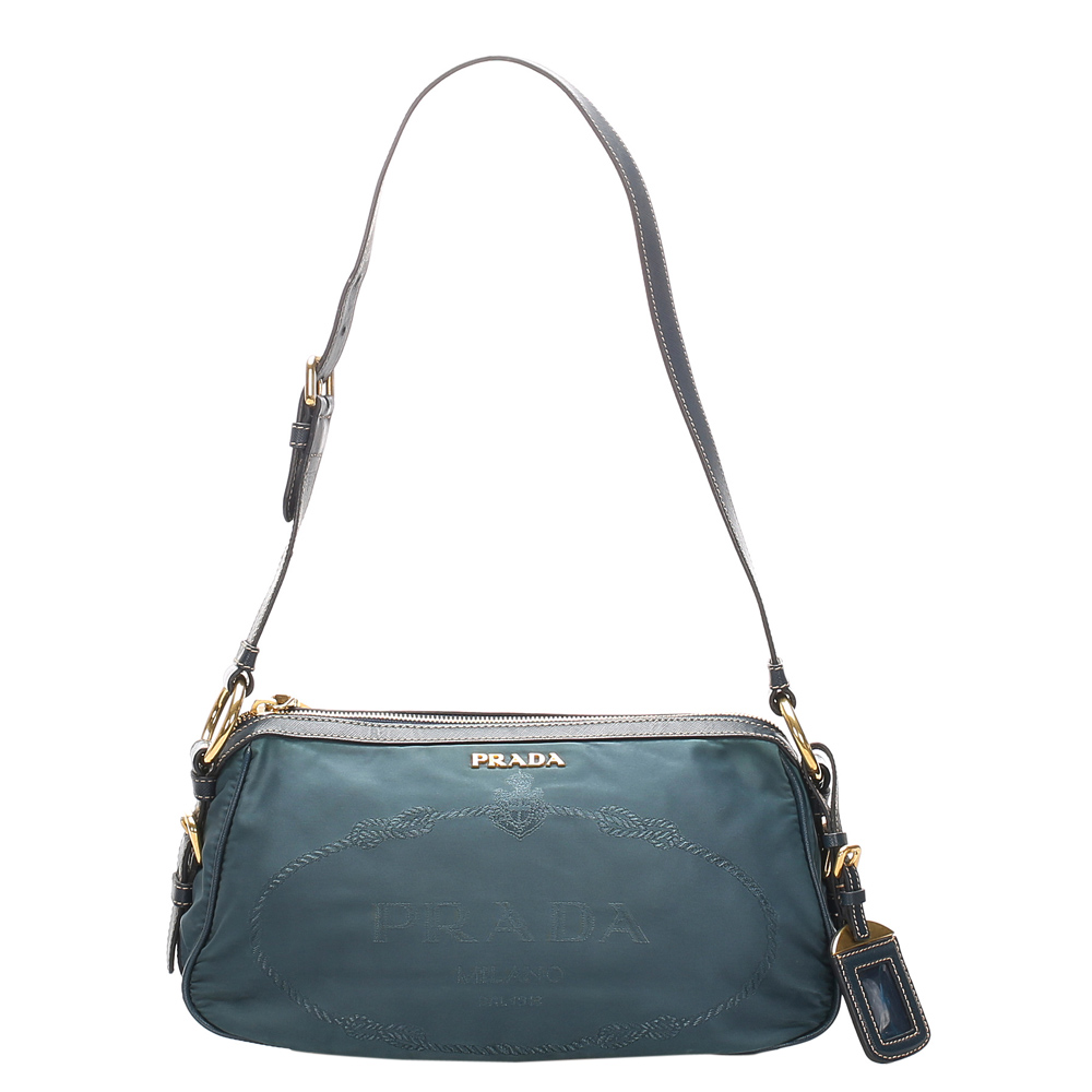 Click to view more detailed imagery on our partner's website Pre-owned Prada Blue Nylon Tessuto Shoulder Bag