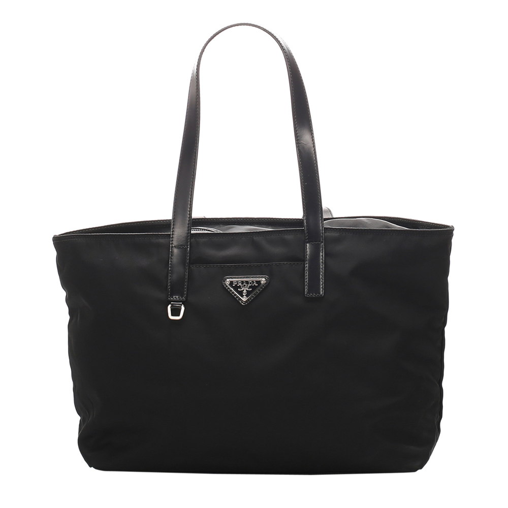 Click to view more detailed imagery on our partner's website Pre-owned Prada Black Nylon Tessuto Tote Bag