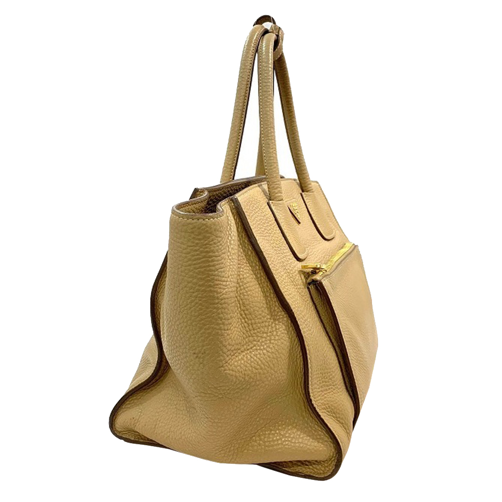 

Prada Beige Leather Nocciolo Shopping Tote
