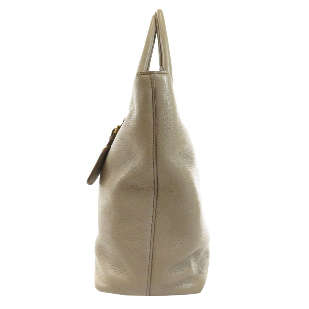 

Prada Gray Leather Vitello Lux Tote, Grey