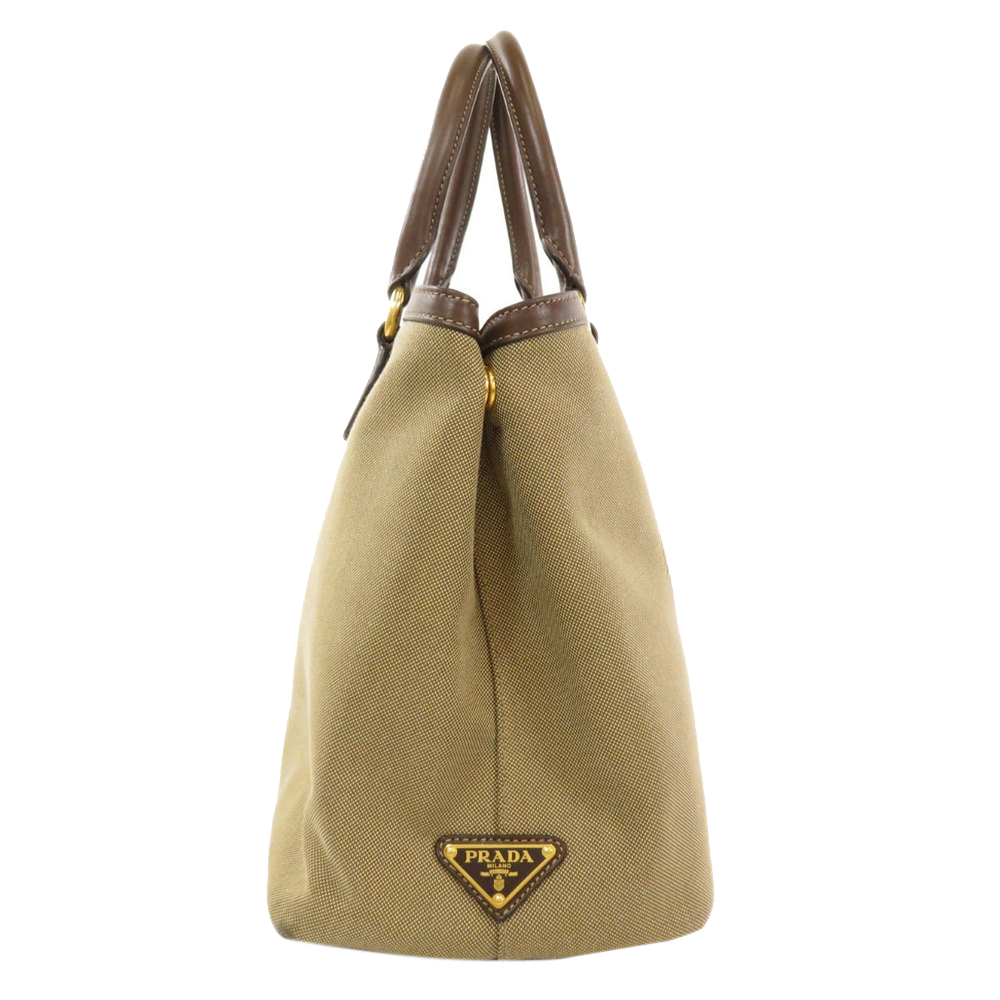 

Prada Beige/Brown Canvas Logo Jacquard Satchel Bag
