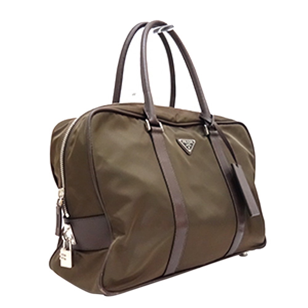 

Prada Beige Canvas Duffel Bag, Brown