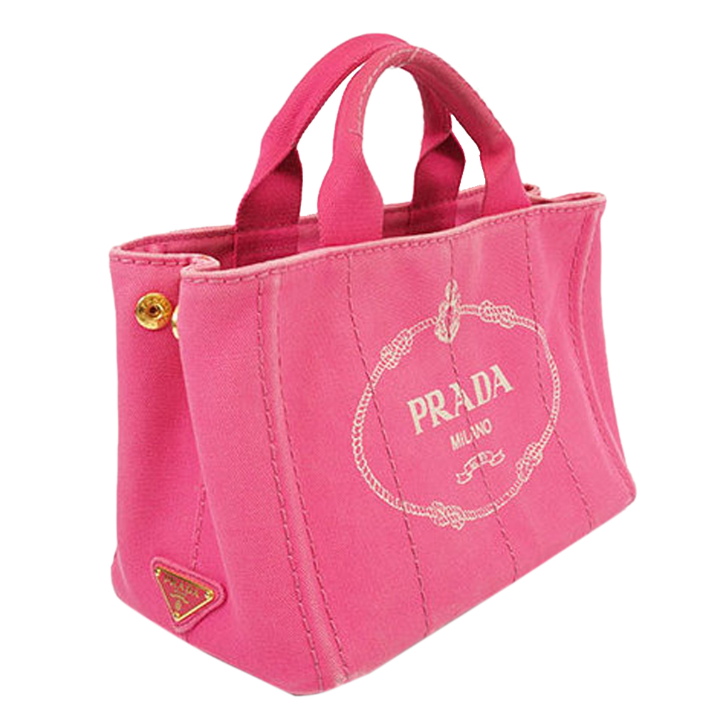 

Prada Pink Canvas Canapa Totes