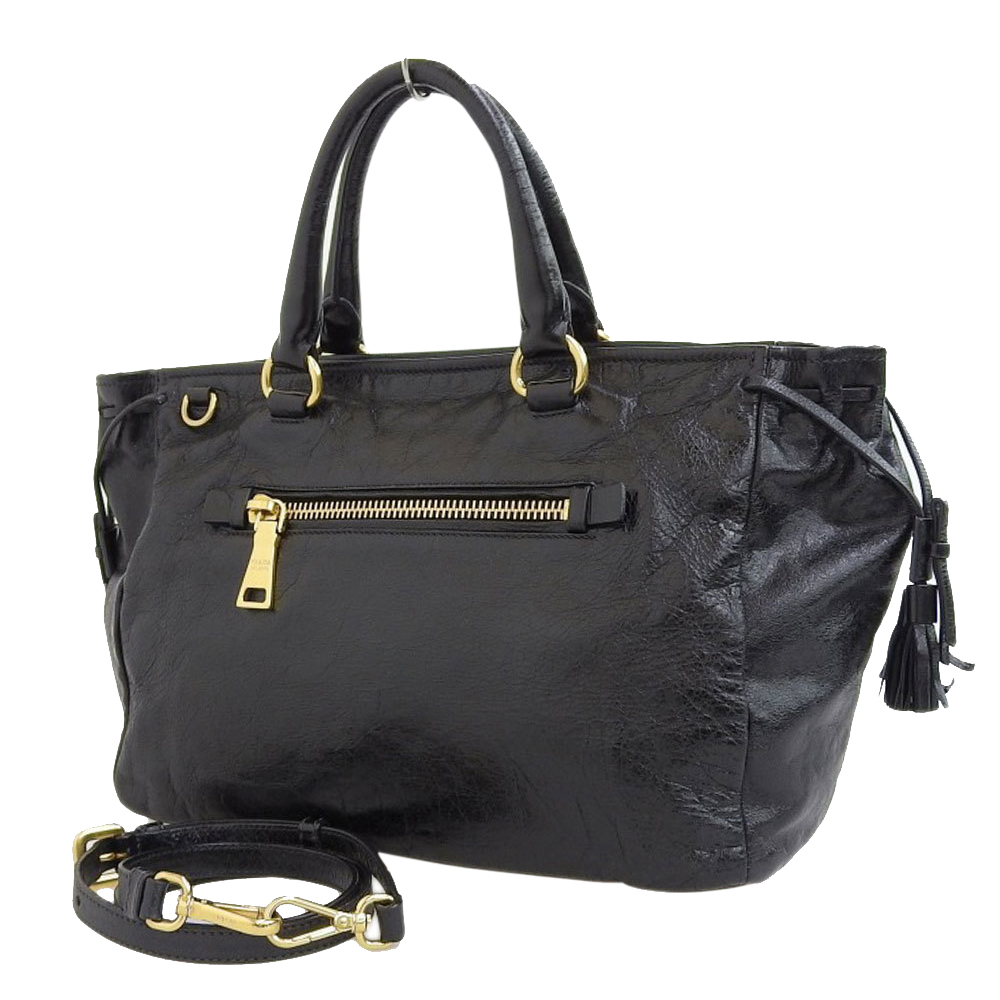 

Prada Black Leather Vitello Totes
