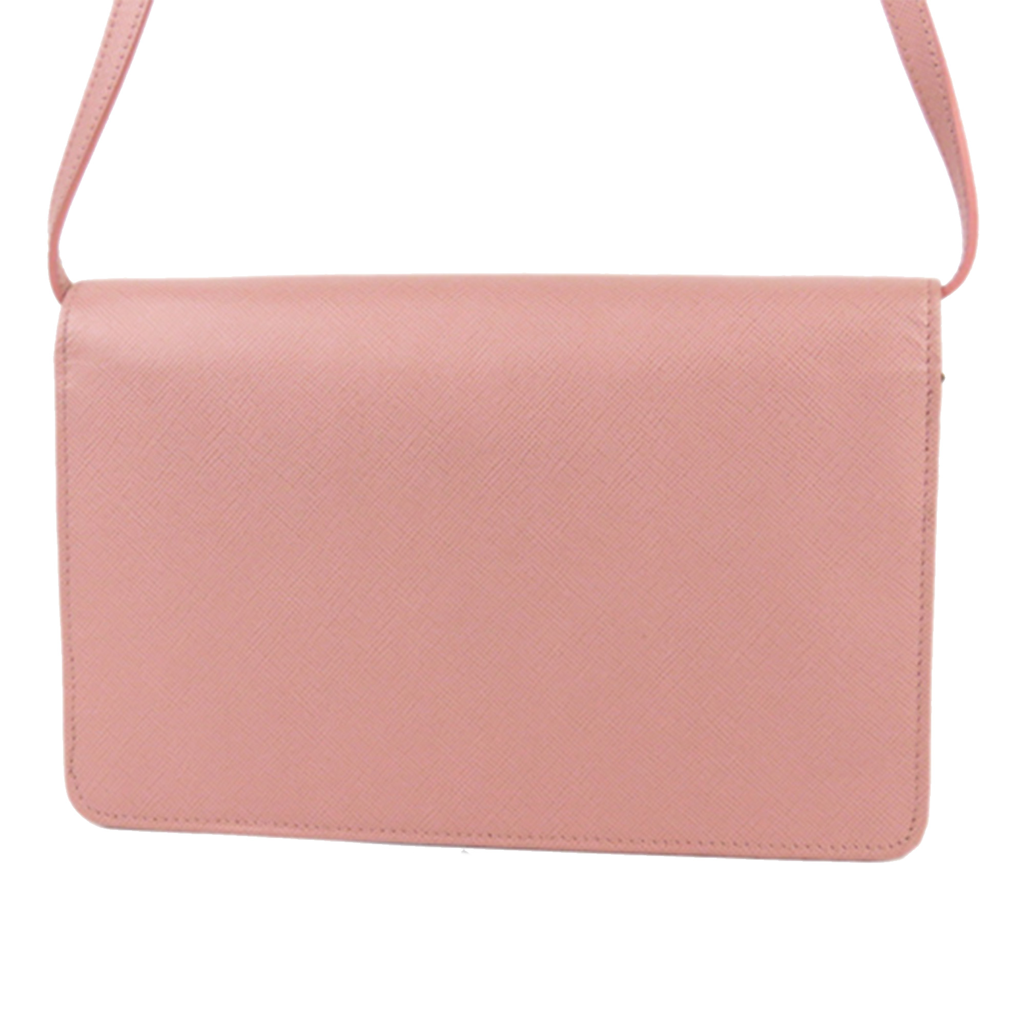 

Prada Pink Saffiano Lux Wallet On Strap Bag