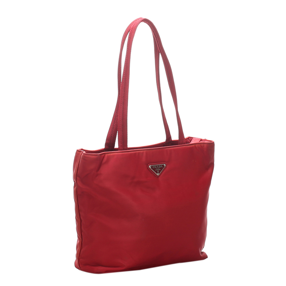 

Prada Red Nylon Tessuto Tote Bag