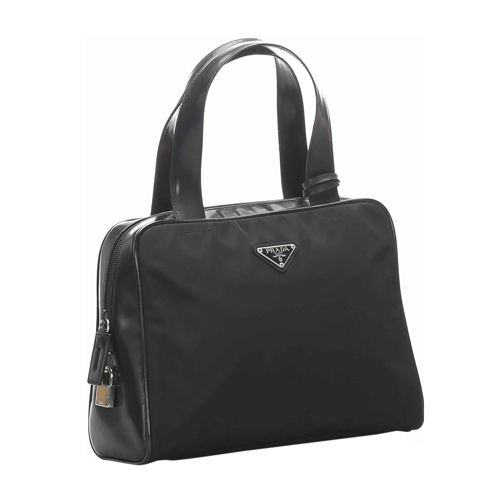 

Prada Black Nylon Top Handle Bag