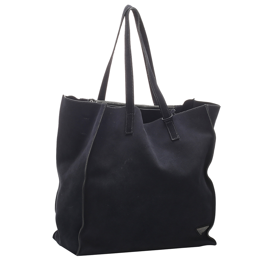 

Prada Black Nubuck Leather Tote Bag