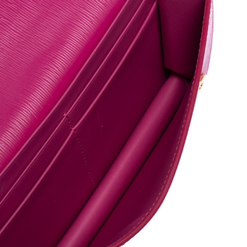

Prada Fuchsia Leather Mini Bandoliera Wallet on Chain, Pink