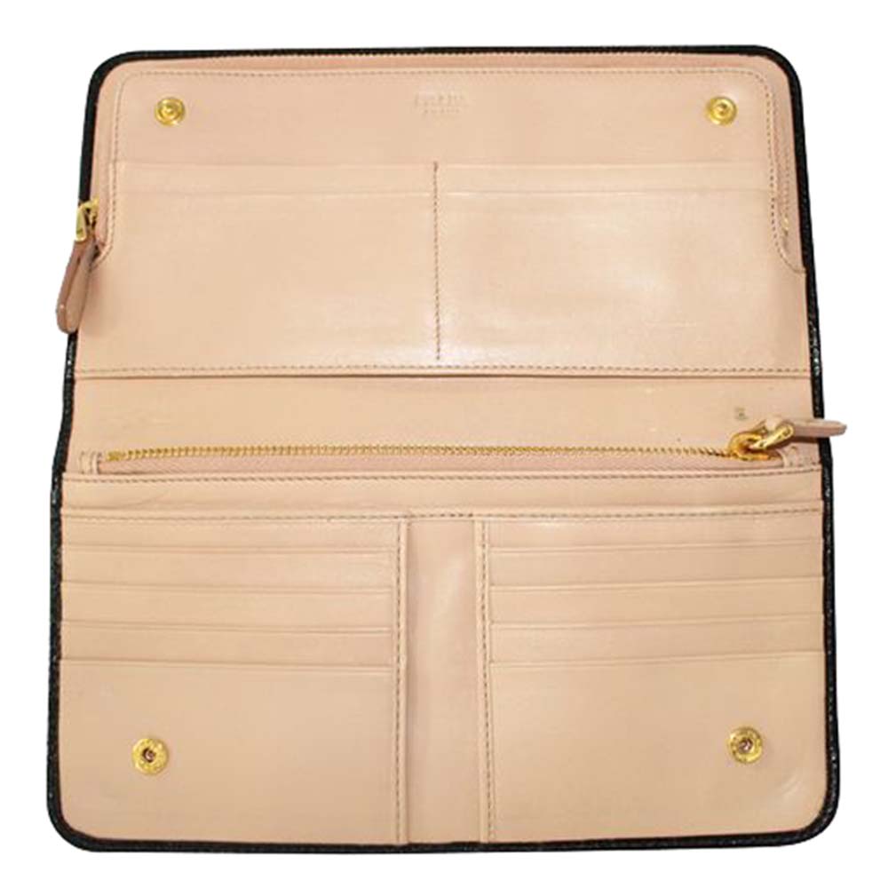 

Prada Black Leather Zip around Wallet