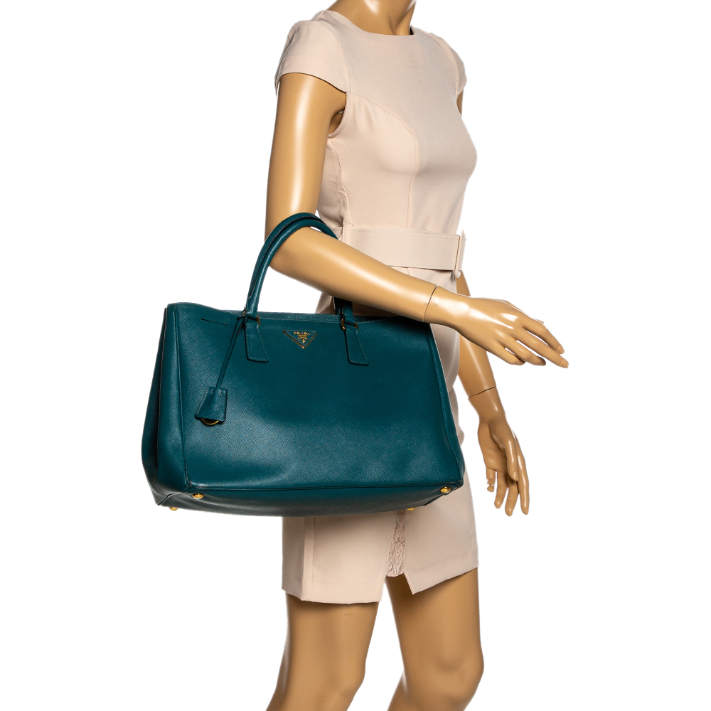 

Prada Deep Green Saffiano Lux Leather Large Gardener's Tote