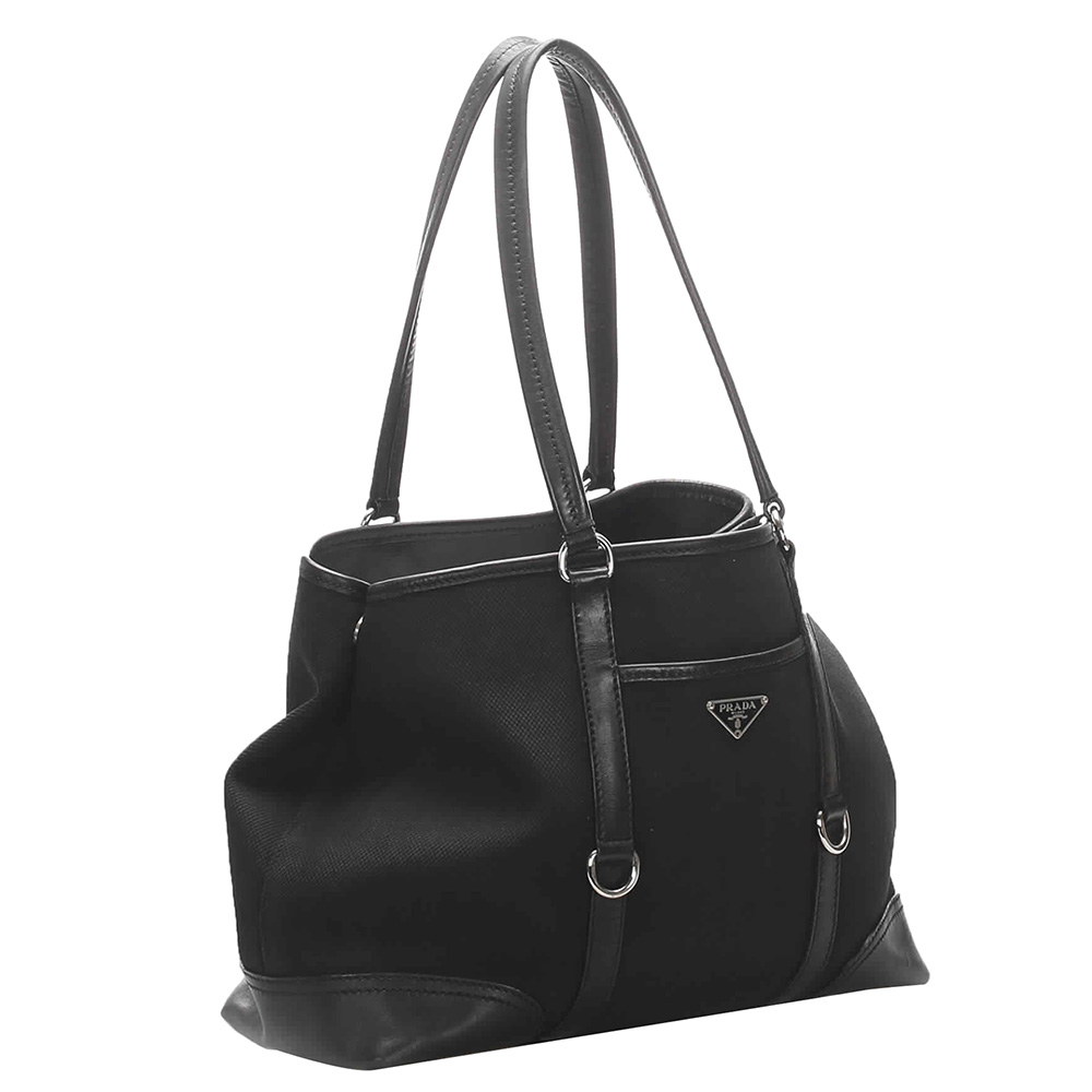 

Prada Black Canvas Tote Bag