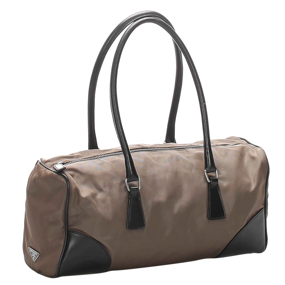 

Prada Brown/Dark Brown Nylon Tessuto Shoulder Bag, Black
