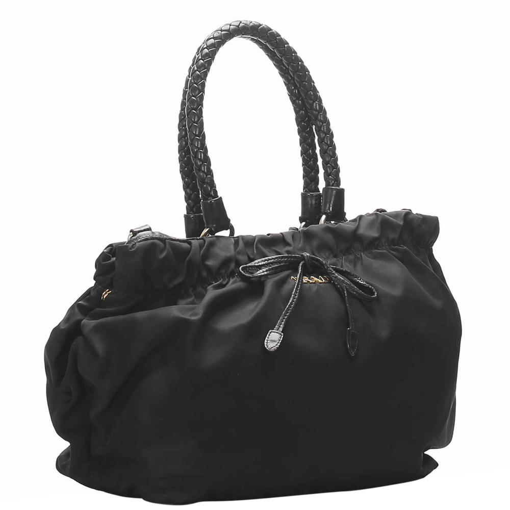 

Prada Black Canvas Tessuto Satchel Bag