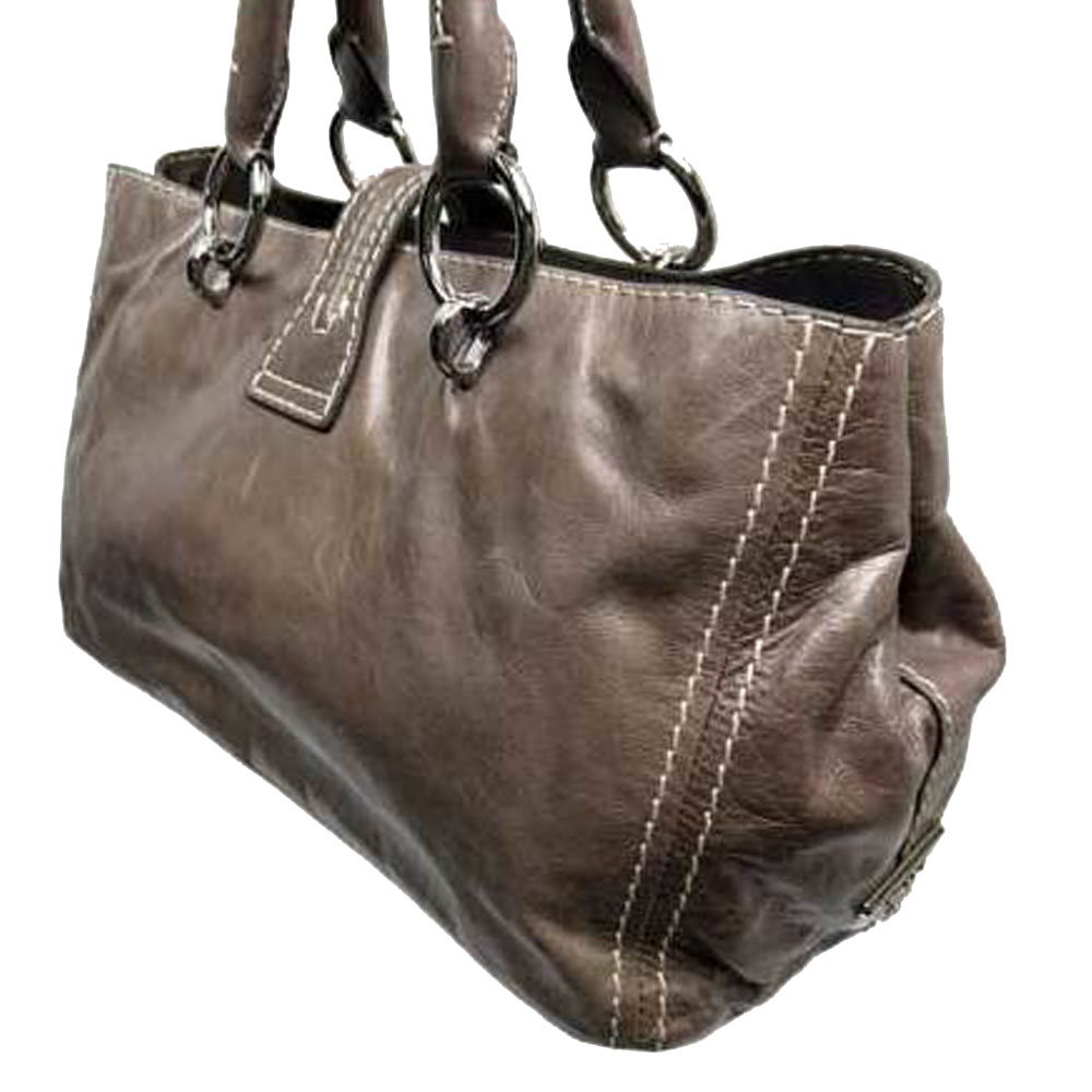 

Prada Grey Leather Vintage Satchel Bag