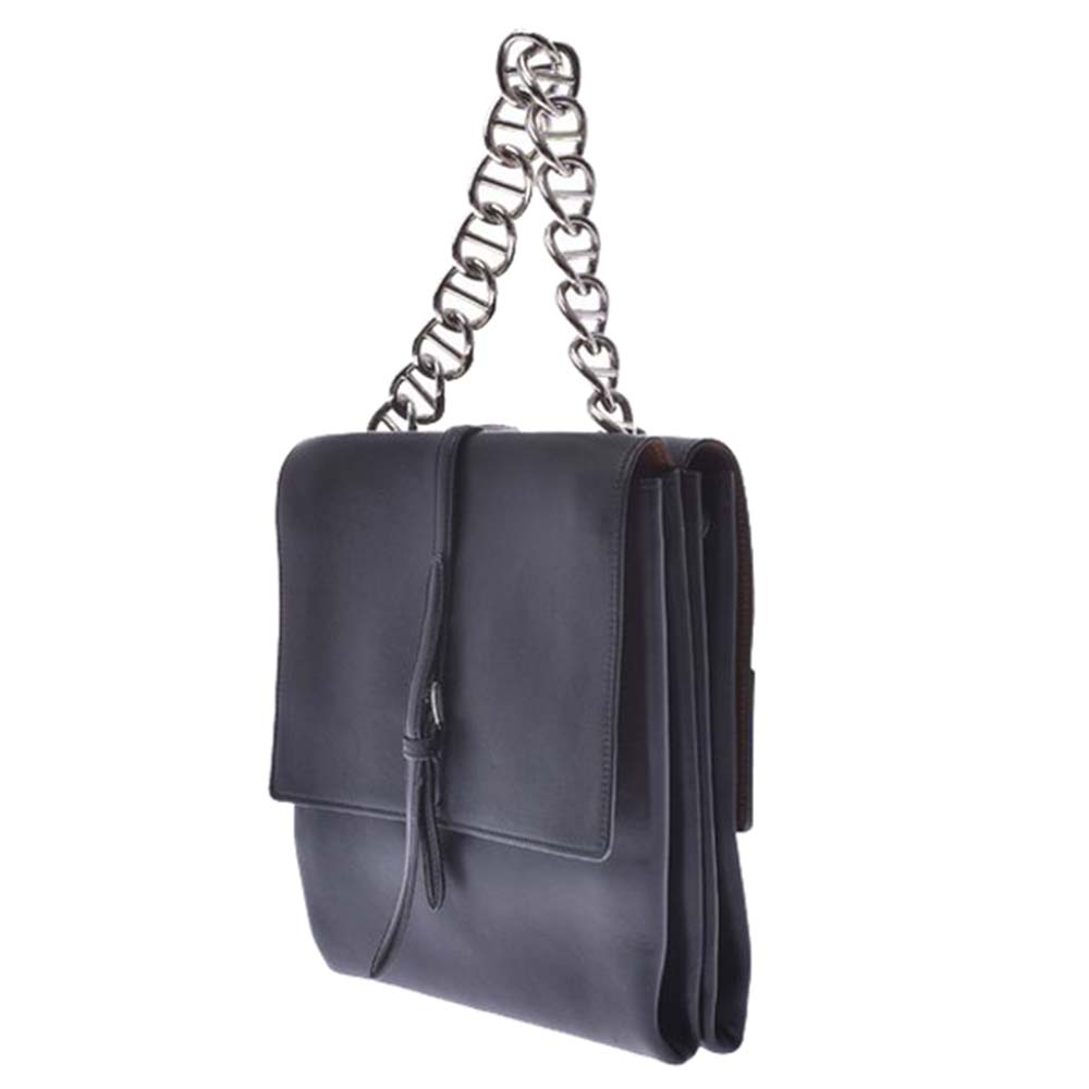 

Prada Black Leather Vitello Soft Chain Shoulder Bag