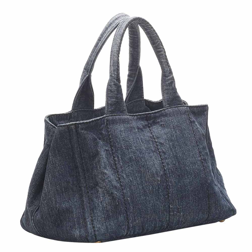 

Prada Blue Denim Canapa Tote Bag