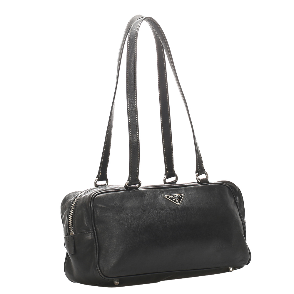 

Prada Black Leather Shoulder Bag