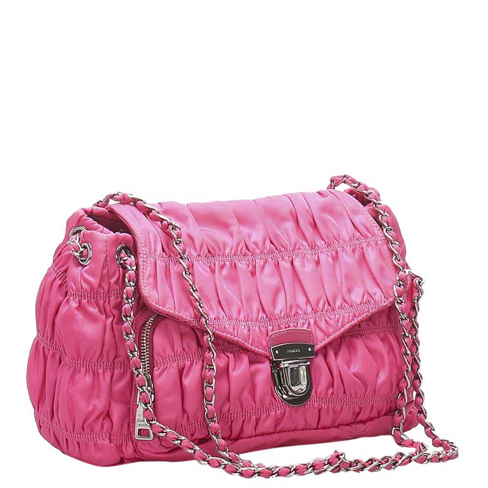 

Prada Pink Nylon Tessuto Gaufre Shoulder Bag