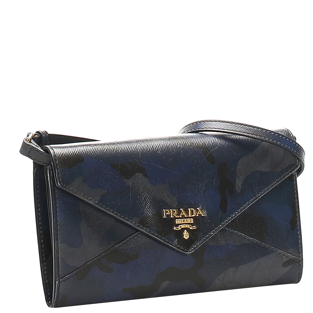 

Prada Multicolor Saffiano Leather Wallet on Strap Bag