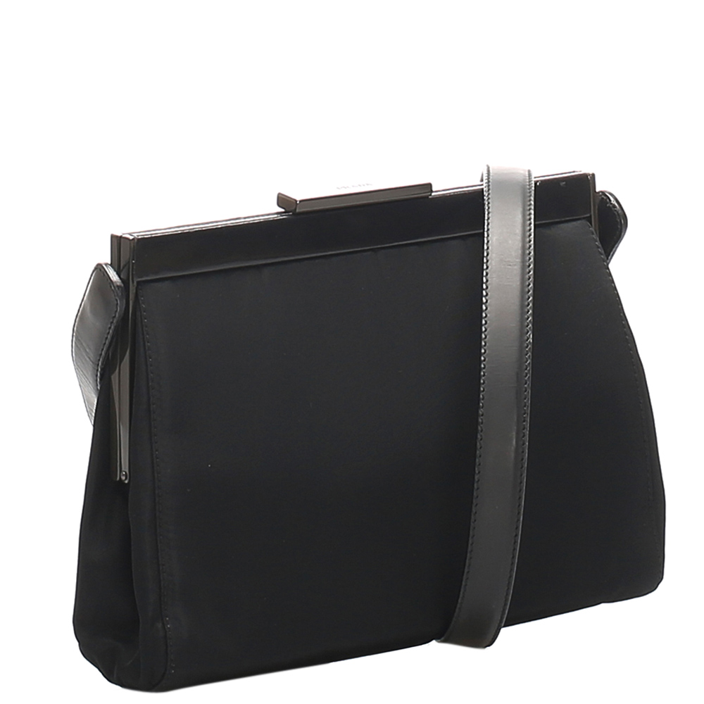 

Prada Black Nylon Tessuto Shoulder Bag
