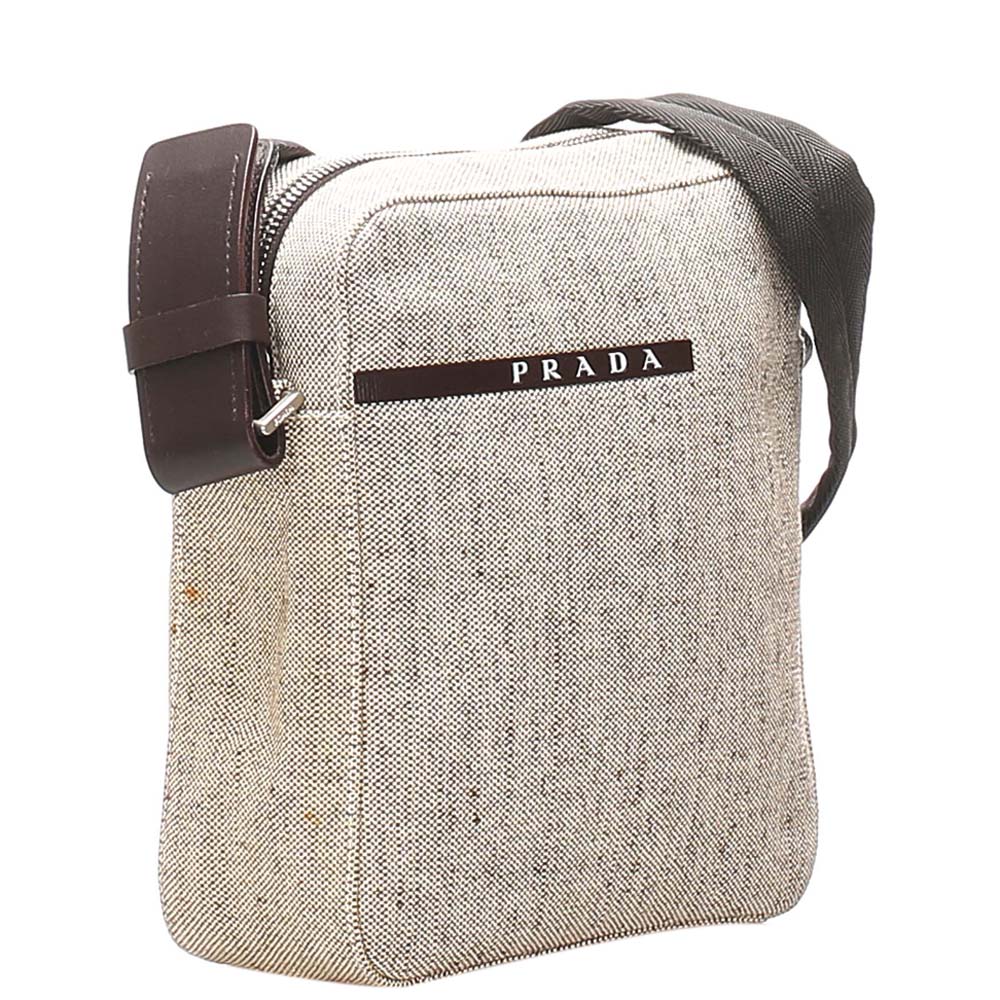 

Prada Brown/Light Brown Sports Canvas Crossbody Bag
