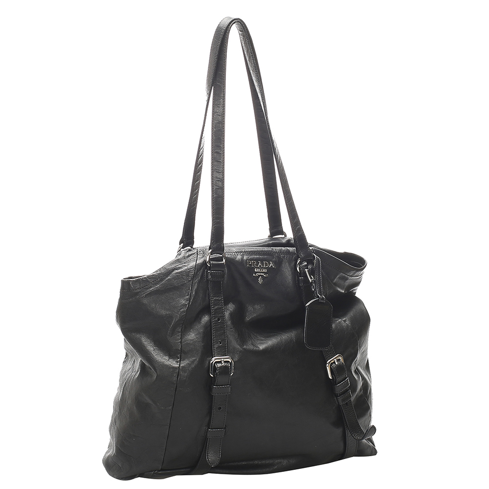

Prada Black Leather Tote Bag