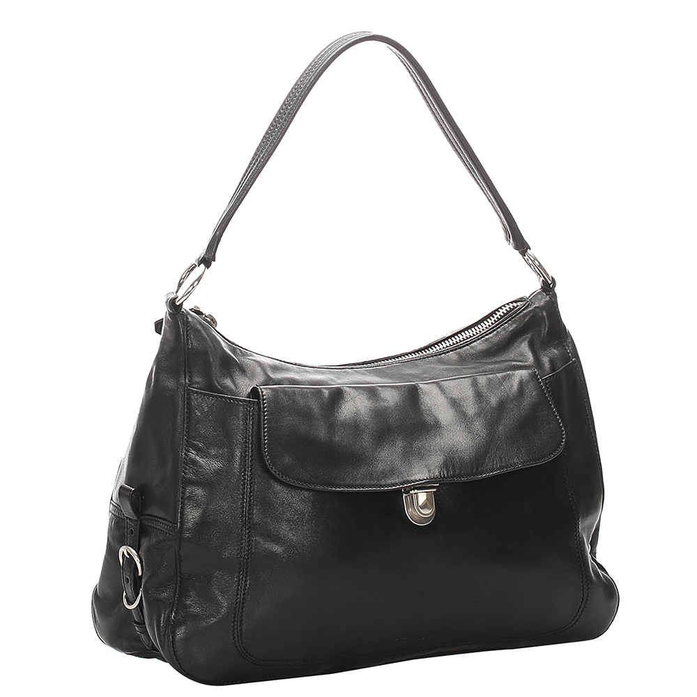 

Prada Black Leather Shoulder Bag