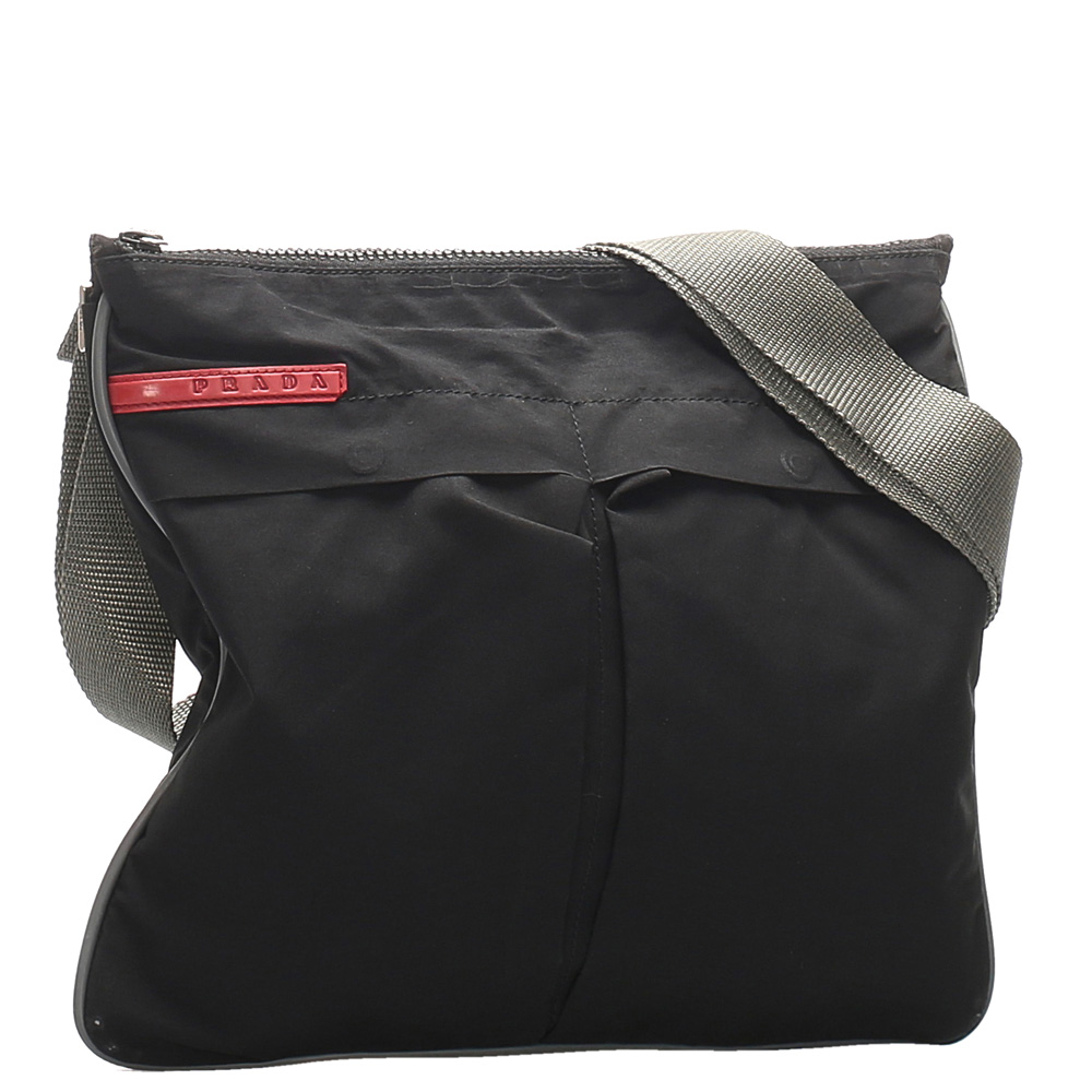 

Prada Black Canvas Shoulder Bag