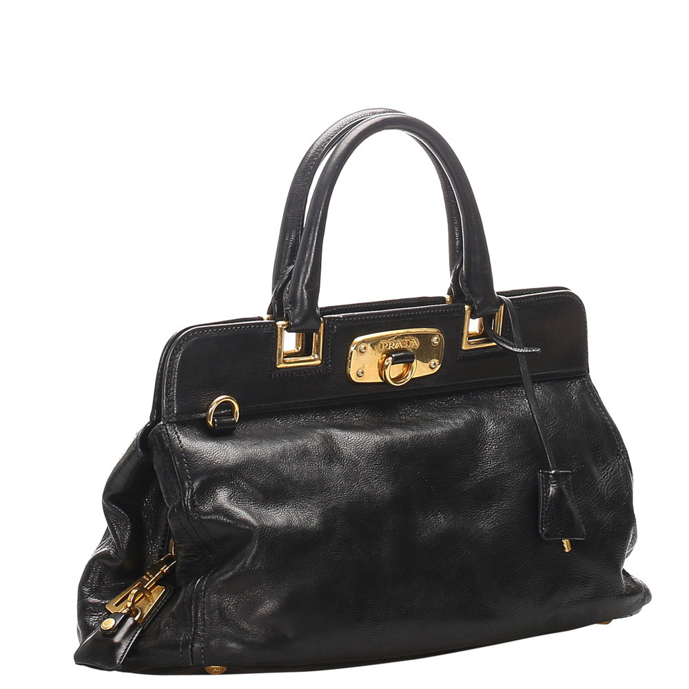 

Prada Black Leather Satchel
