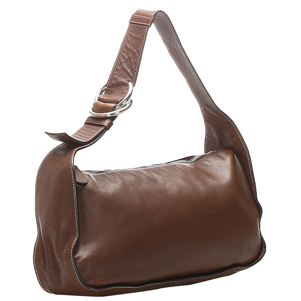 

Prada Brown/Dark Brown Leather Baguette Bag